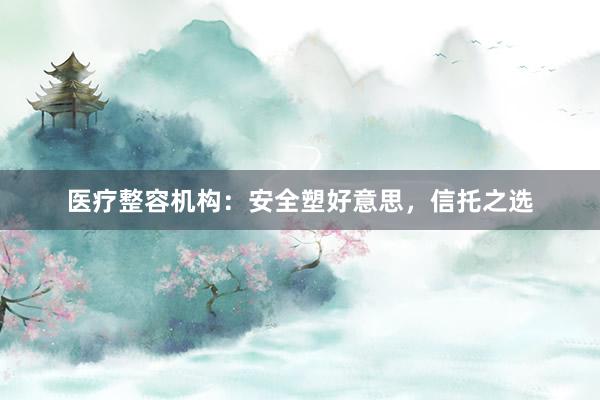 医疗整容机构：安全塑好意思，信托之选
